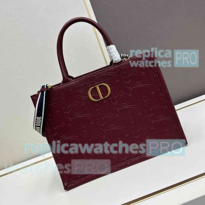 Replica CD Di0r Book Tote Bag Large Size Burgundy Red